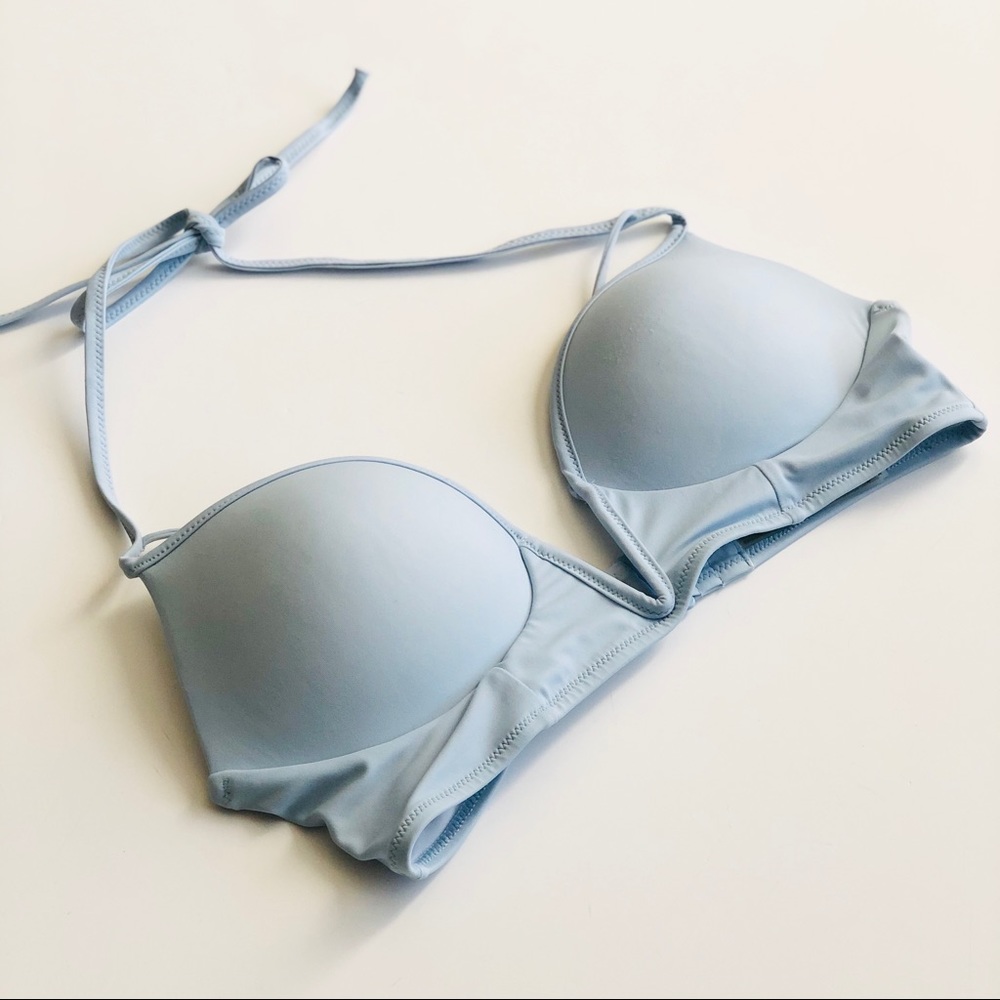 MEDIUM VS PINK baby blue V wire bikini top